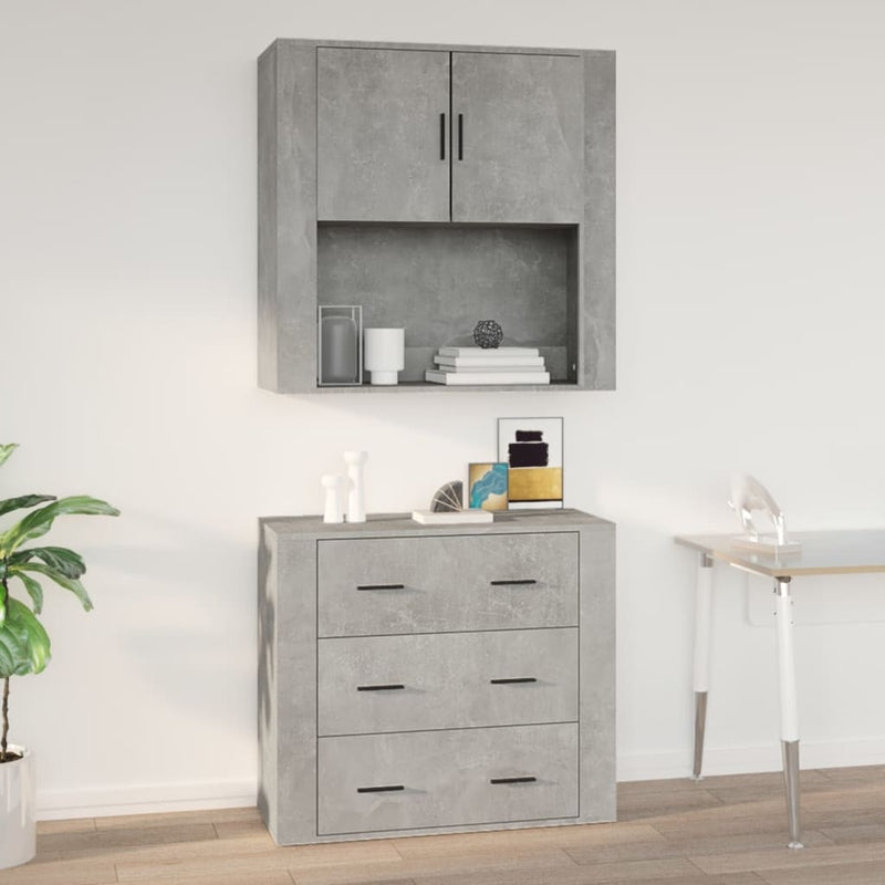 Wandkast Met Plank 80 X 33 X 80 Cm Bewerkt Hout
