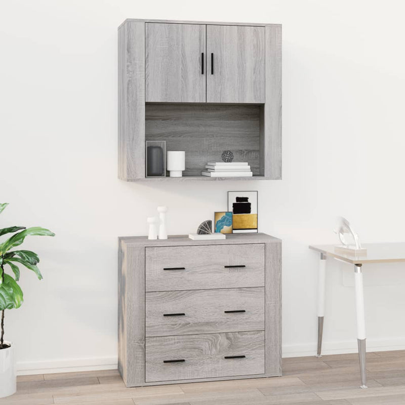 Wandkast Met Plank 80 X 33 X 80 Cm Bewerkt Hout