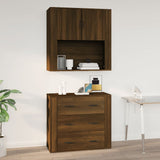 Wandkast Met Plank 80 X 33 X 80 Cm Bewerkt Hout