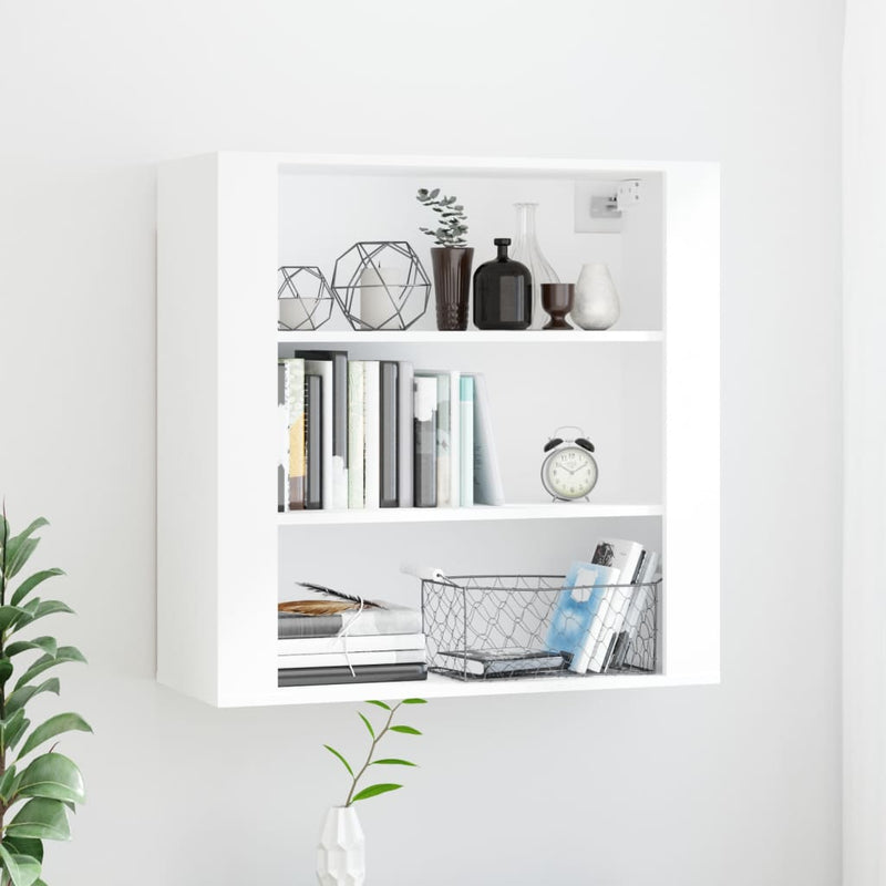 Wandkast 80X33X80 Cm Bewerkt Hout Artisanaal Eikenkleur