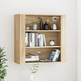 Wandkast 80X33X80 Cm Bewerkt Hout Artisanaal Eikenkleur