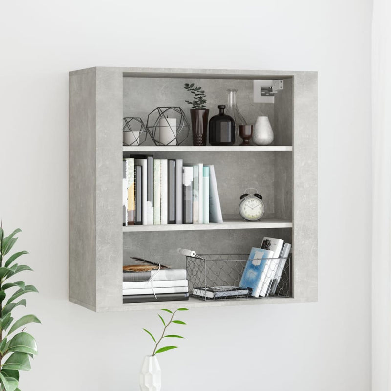 Wandkast 80X33X80 Cm Bewerkt Hout Artisanaal Eikenkleur