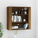 Wandkast 80X33X80 Cm Bewerkt Hout Artisanaal Eikenkleur