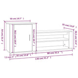 Schoenenkast 130X35X54 Cm Bewerkt Hout