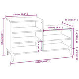 Schoenenkast 102X36X60 Cm Bewerkt Hout