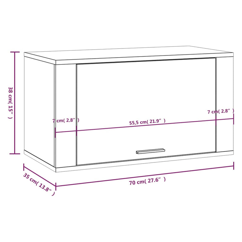 Wandschoenenkast 70X35X38 Cm Bewerkt Hout