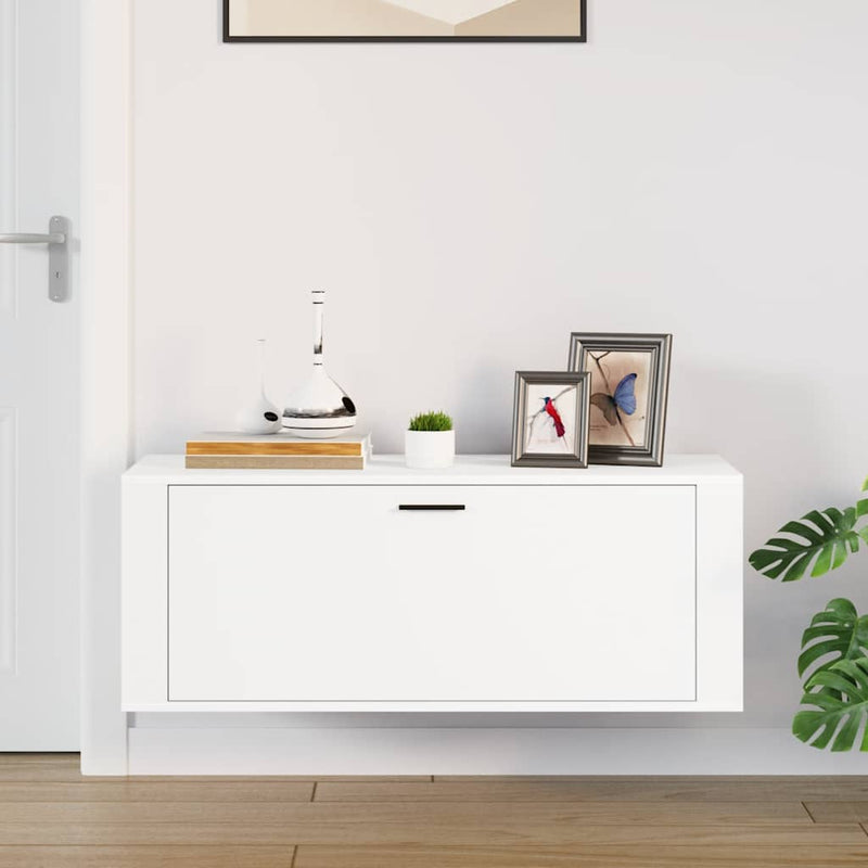 Wandschoenenkast 100X35X38 Cm Bewerkt Hout