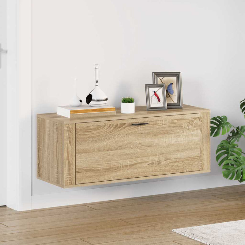 Wandschoenenkast 100X35X38 Cm Bewerkt Hout