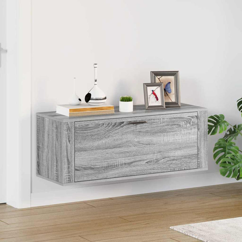 Wandschoenenkast 100X35X38 Cm Bewerkt Hout