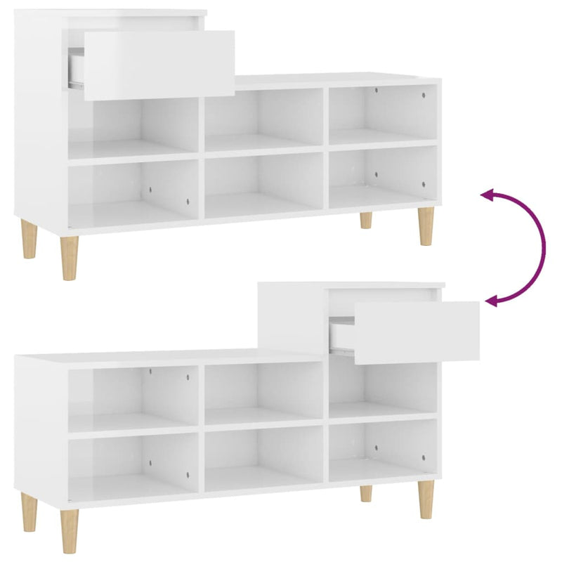 Schoenenkast 102X36X60 Cm Bewerkt Hout