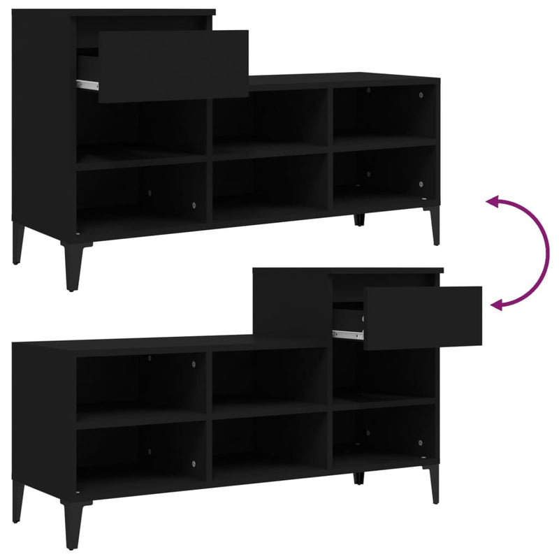 Schoenenkast 102X36X60 Cm Bewerkt Hout