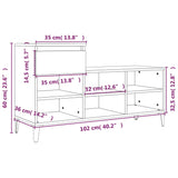 Schoenenkast 102X36X60 Cm Bewerkt Hout