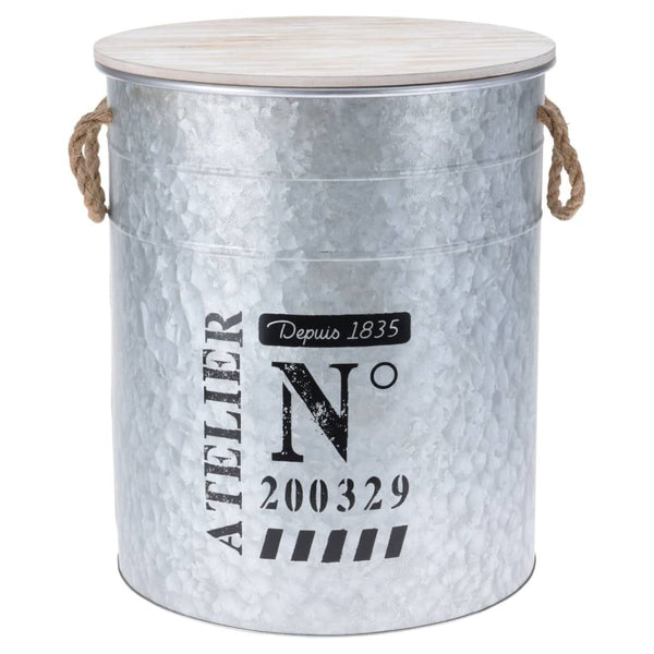 H&S Collection 3-Delige Opbergboxenset Met Touw Zink
