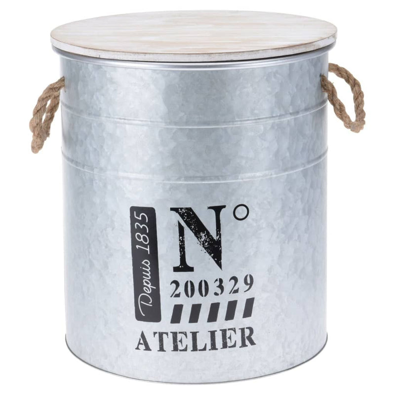 H&S Collection 3-Delige Opbergboxenset Met Touw Zink