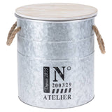 H&S Collection 3-Delige Opbergboxenset Met Touw Zink