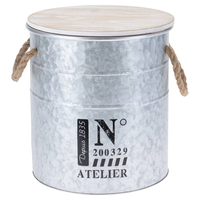 H&S Collection 3-Delige Opbergboxenset Met Touw Zink