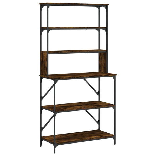 Bakkersrek 6-Laags 90X40X180 Cm Bewerkt Hout Kleur