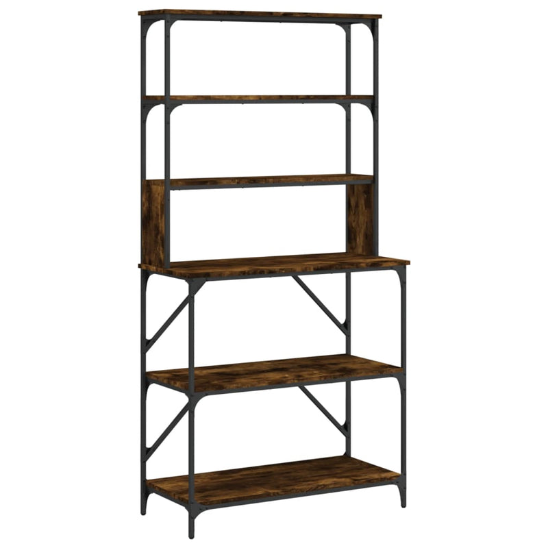 Bakkersrek 6-Laags 90X40X180 Cm Bewerkt Hout Kleur