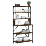Bakkersrek 6-Laags 90X40X180 Cm Bewerkt Hout Kleur