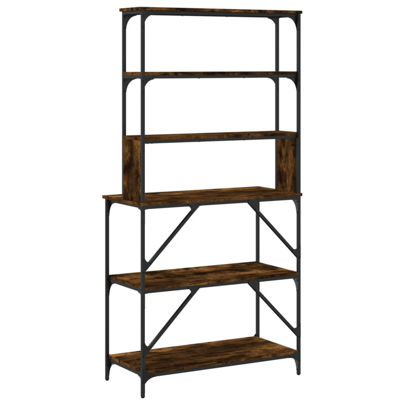 Bakkersrek 6-Laags 90X40X180 Cm Bewerkt Hout Kleur