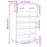 Schoenenkast 60X35X105 Cm Bewerkt Hout