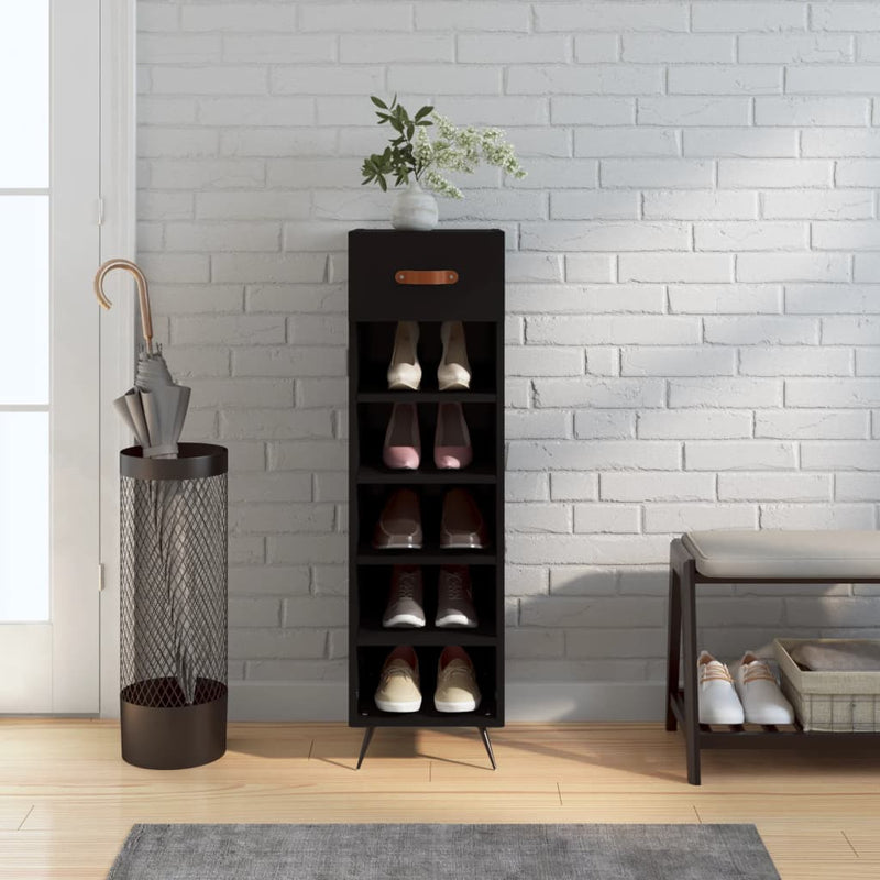 Schoenenkast 30X35X105 Cm Bewerkt Hout Eikenkleur