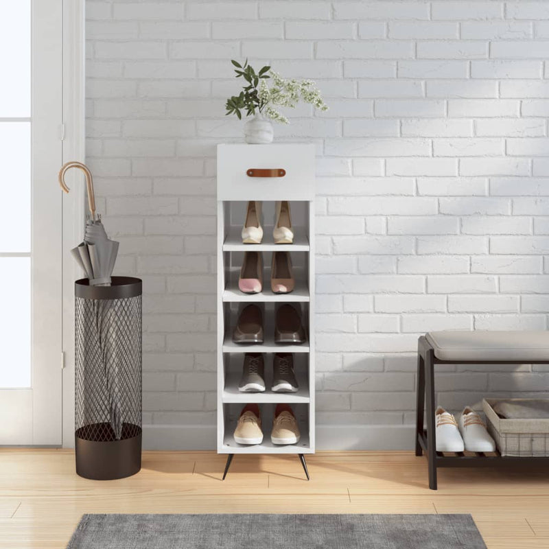 Schoenenkast 30X35X105 Cm Bewerkt Hout Eikenkleur