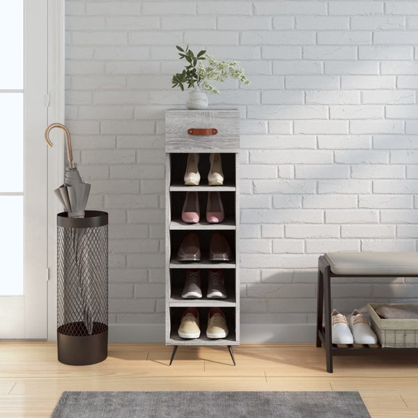 Schoenenkast 30X35X105 Cm Bewerkt Hout Eikenkleur