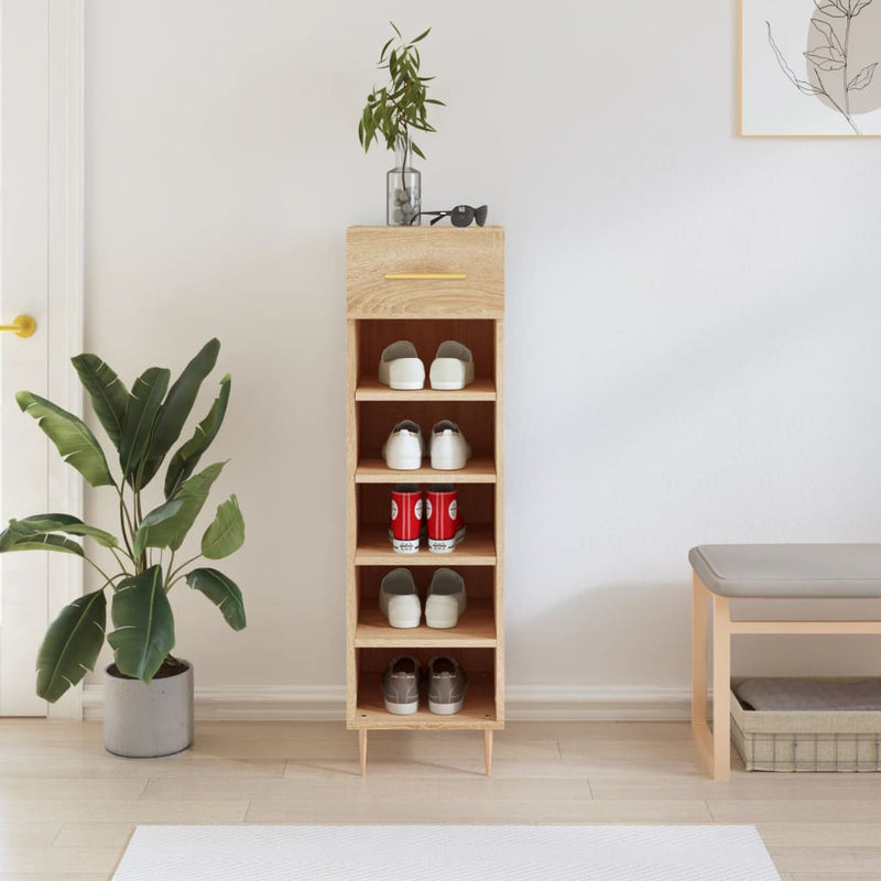 Schoenenkast 30X35X105 Cm Bewerkt Hout