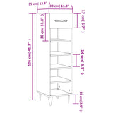 Schoenenkast 30X35X105 Cm Bewerkt Hout