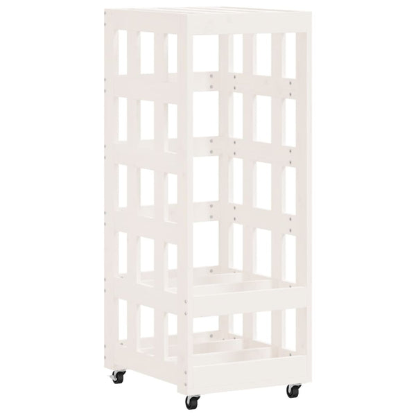 Houtblokhouder Met Wielen 40X49X110 Cm Massief Grenenhout