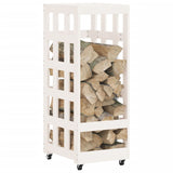 Houtblokhouder Met Wielen 40X49X110 Cm Massief Grenenhout