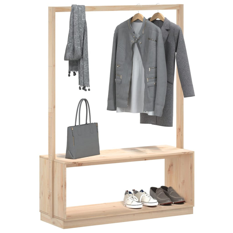 Kledingrek Schoenenkast 113X40X157,5 Cm Grenenhout Honingbruin