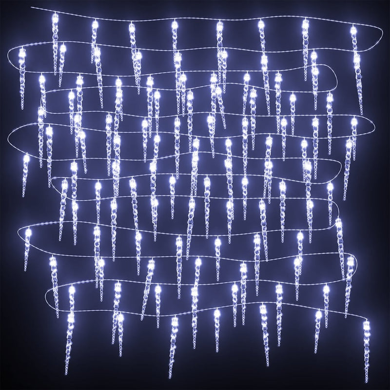 Kerst Ijspegellamp 200 Led's Koud Wit 20 M Acryl Pvc Koudwit