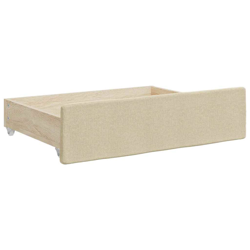 Bedlades 2 St Bewerkt Hout En Stof Kleurig