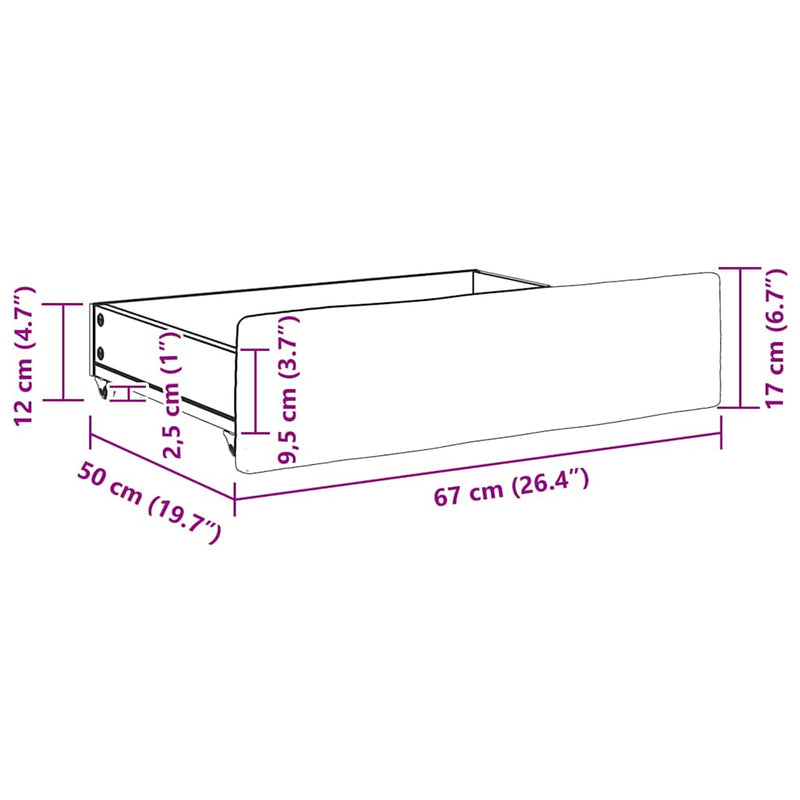 Opberglades Bed 2 St Bewerkt Hout En