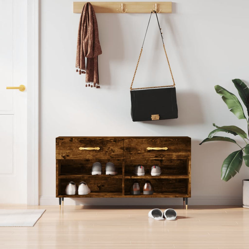 Schoenenbank 102X35X55 Cm Bewerkt Hout Sonoma Eikenkleurig