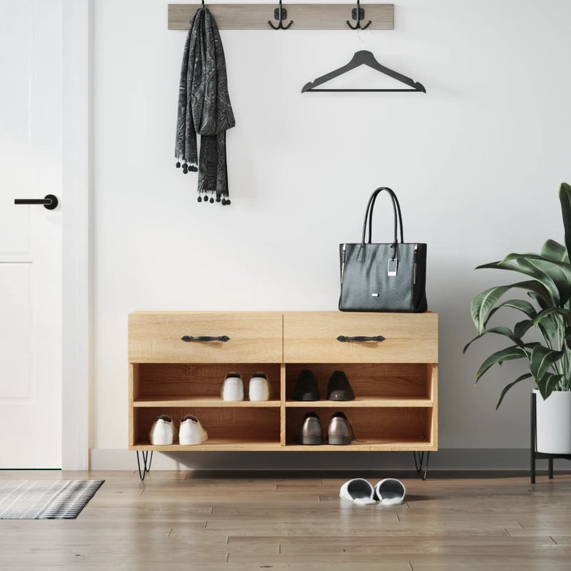 Schoenenbank 102X35X55 Cm Bewerkt Hout