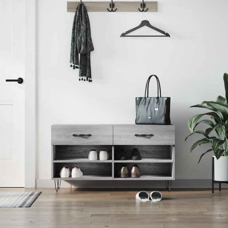 Schoenenbank 102X35X55 Cm Bewerkt Hout