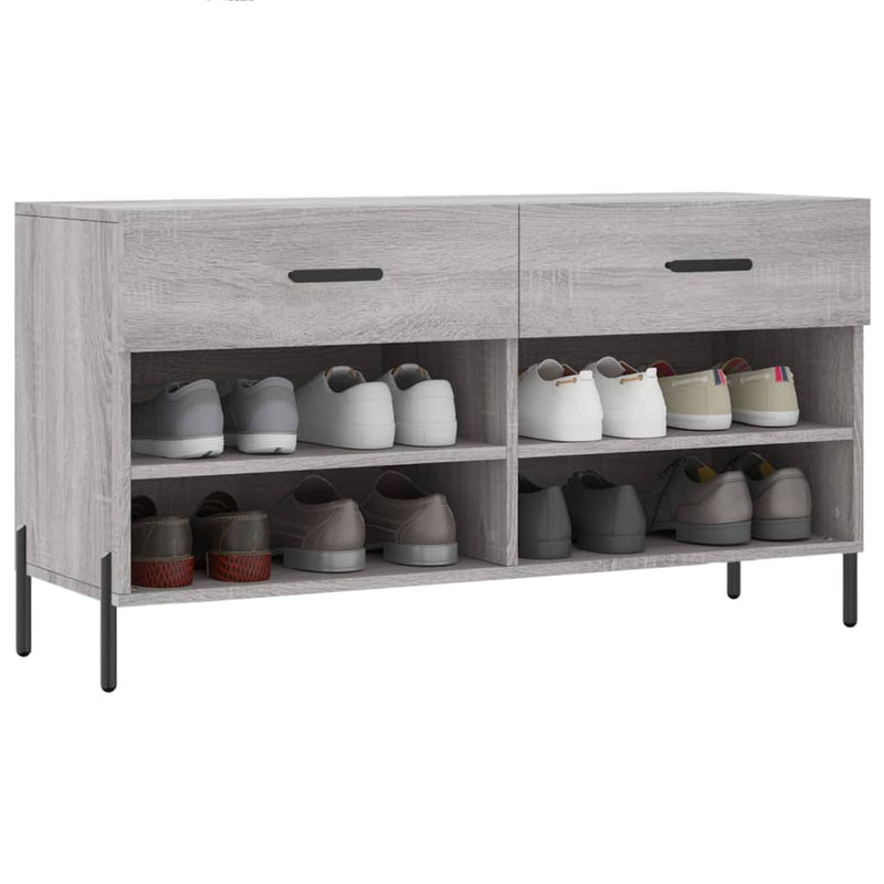 Schoenenbank 102X35X55 Cm Bewerkt Hout Eikenkleur
