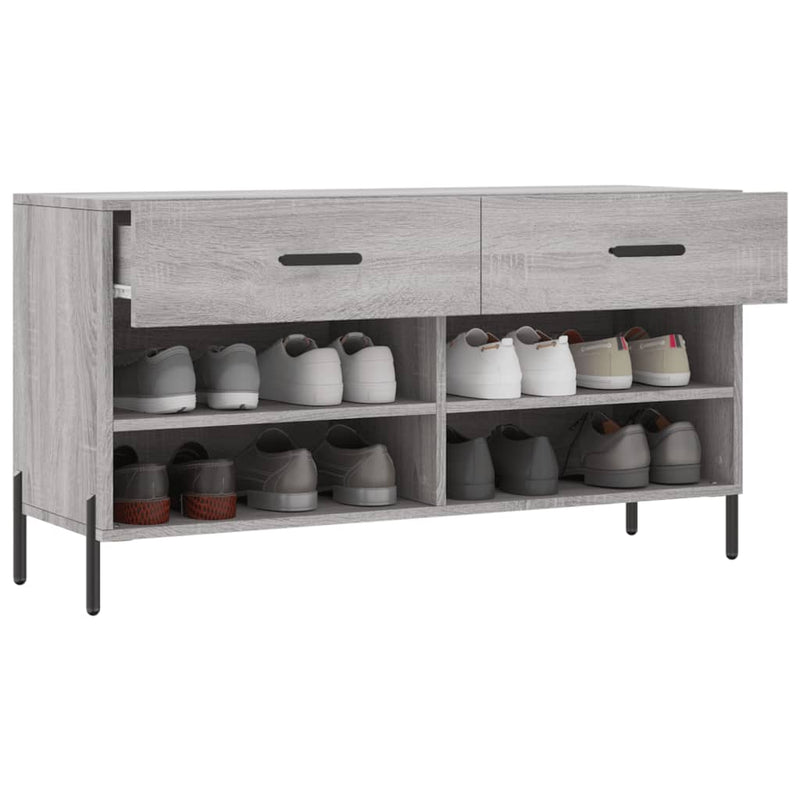 Schoenenbank 102X35X55 Cm Bewerkt Hout Eikenkleur