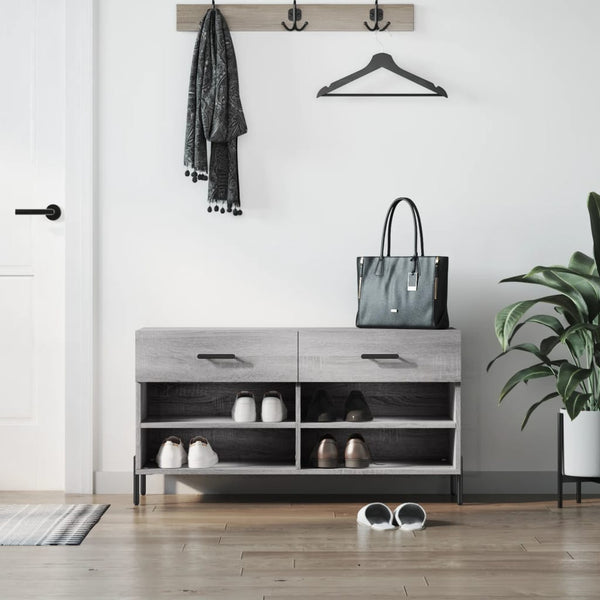 Schoenenbank 102X35X55 Cm Bewerkt Hout Eikenkleur