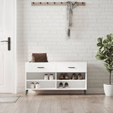 Schoenenbank 102X35X55 Cm Bewerkt Hout Eikenkleur
