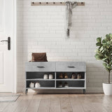 Schoenenbank 102X35X55 Cm Bewerkt Hout Eikenkleur
