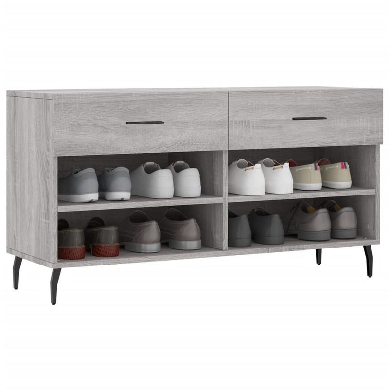 Schoenenbank 102X35X55 Cm Bewerkt Hout Eikenkleur