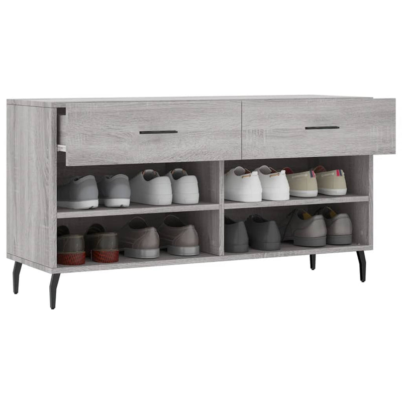 Schoenenbank 102X35X55 Cm Bewerkt Hout Eikenkleur