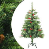 Kunstkerstboom Met Scharnieren Dennenappels En Bessen Wit