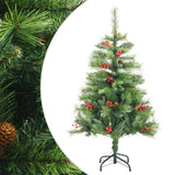 Kunstkerstboom Met Scharnieren Dennenappels En Bessen Wit