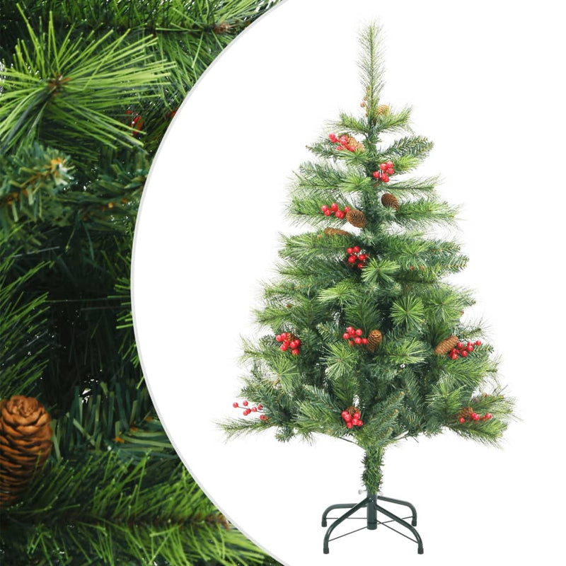 Kunstkerstboom Met Scharnieren Dennenappels En Bessen Wit