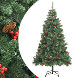 Kunstkerstboom Met Scharnieren Dennenappels En Bessen Wit